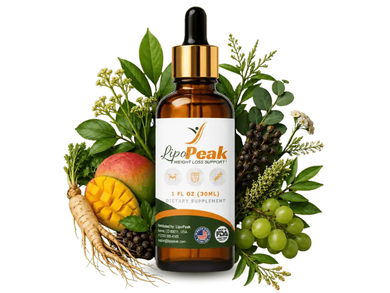 LipoPeak liquid drops weight loss support bottle